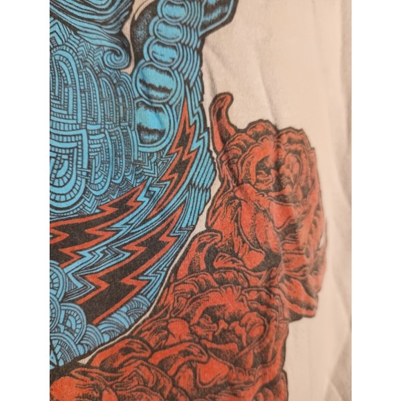 Jordan Buckley Sz 2XL World Wide Mens Shirt Skull Roses Print - Picture 3 of 8